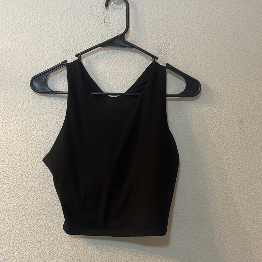 Kyodan Black Fitted Crop Tank Top